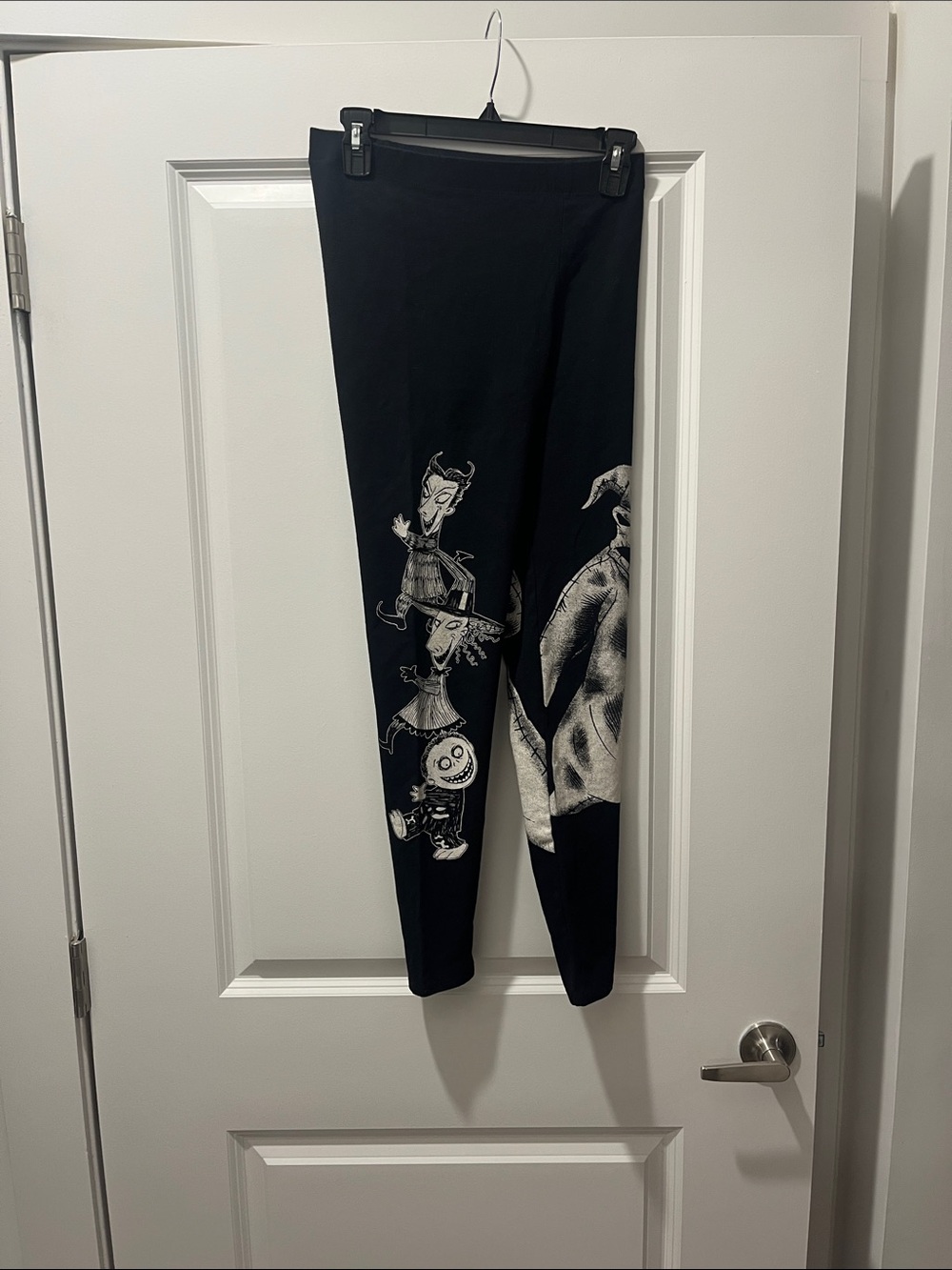 Disney Black Leggings with White Character Print